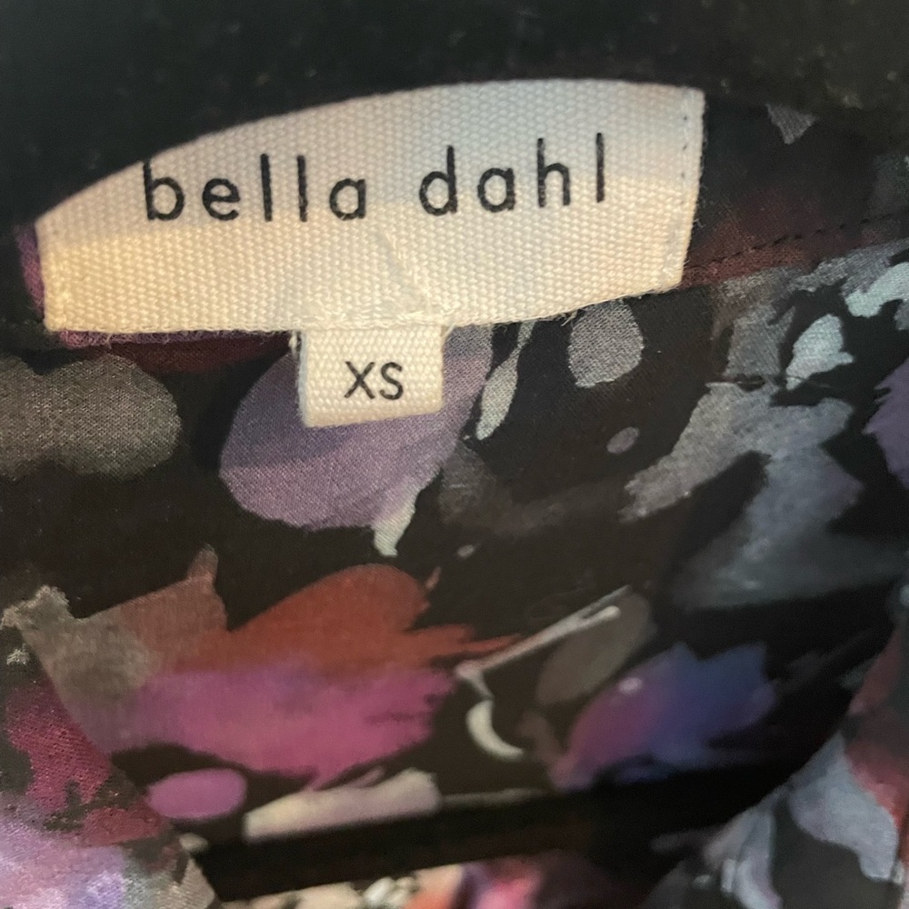 Bella Dahl Purple and Black Floral Blouse XS